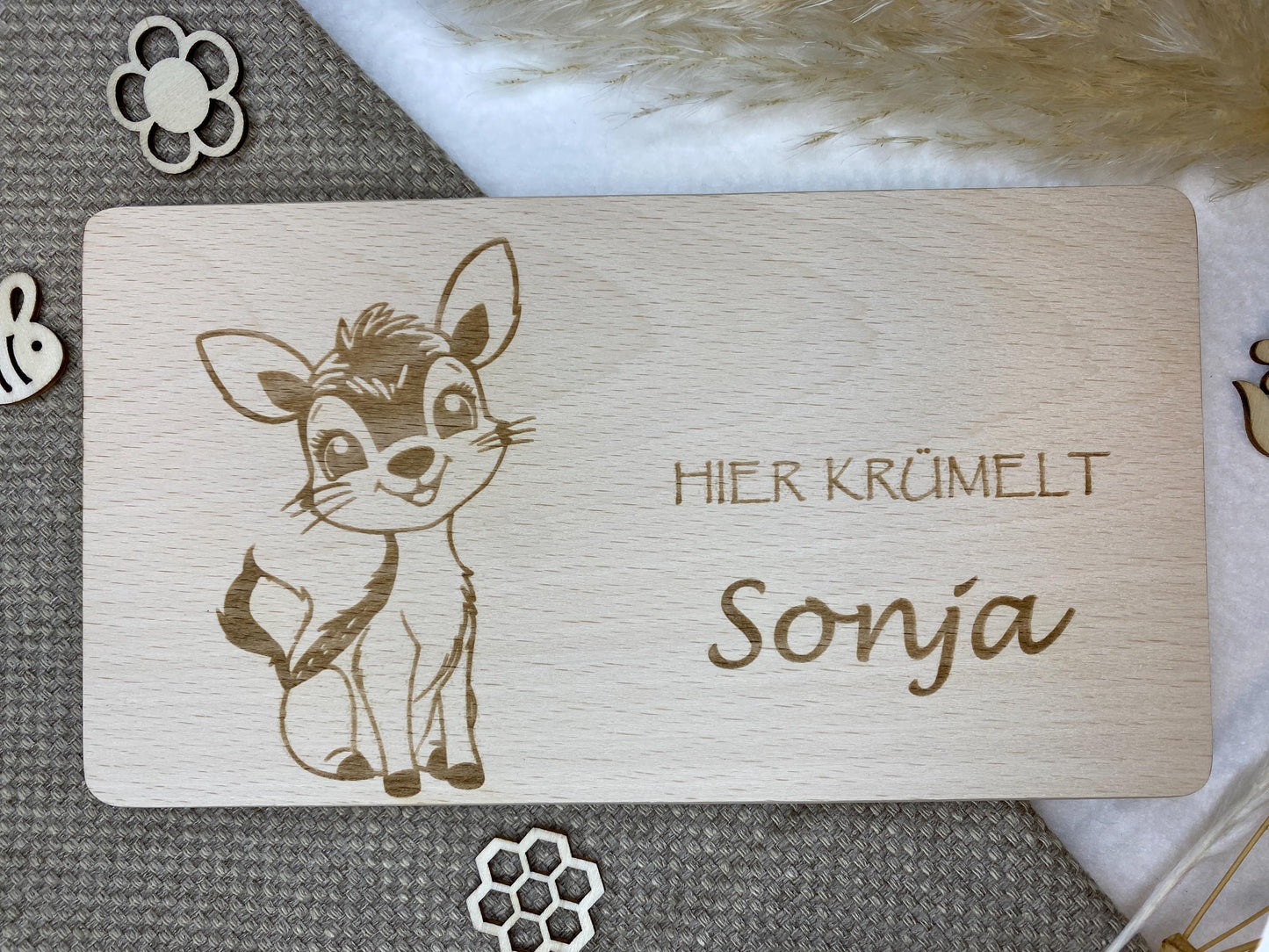 Holzbrettchen für Kinder mit Gravur, Frühstücksbrettchen mit Namen, Holzbrett Geschenk Kinder, personalisiertes Brettchen, Schneidebrettchen