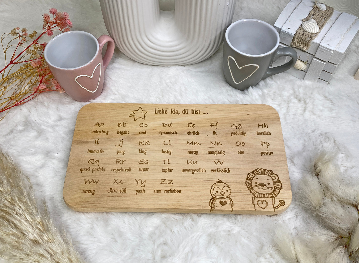 Holzbrett zur Schuleinführung, Küchenbrett Schulkind, Frühstücksbrett ABC, Frühstücksbrettchen personalisiert, Brettchen Holz Schulanfang