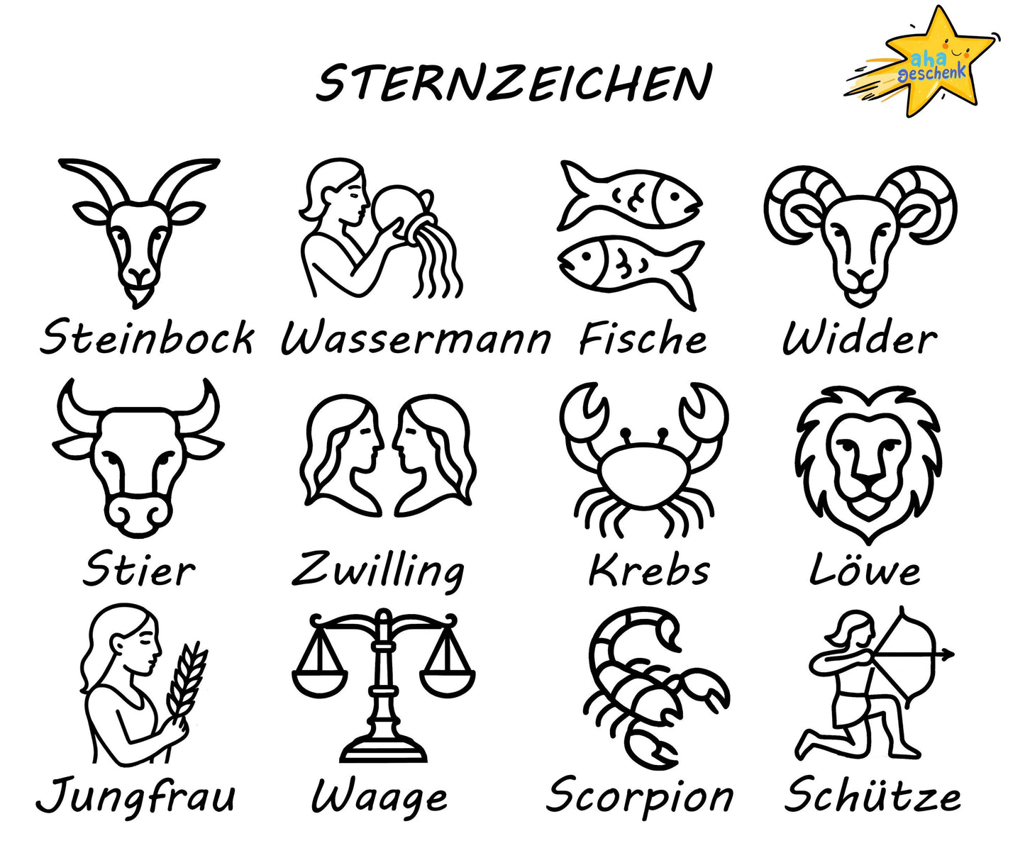Schlüsselanhänger aus Holz, Sternzeichen Motiv, Taschenanhänger personalisierbar, Holzanhänger mit Metallring, Anhänger Rucksack mit Gravur