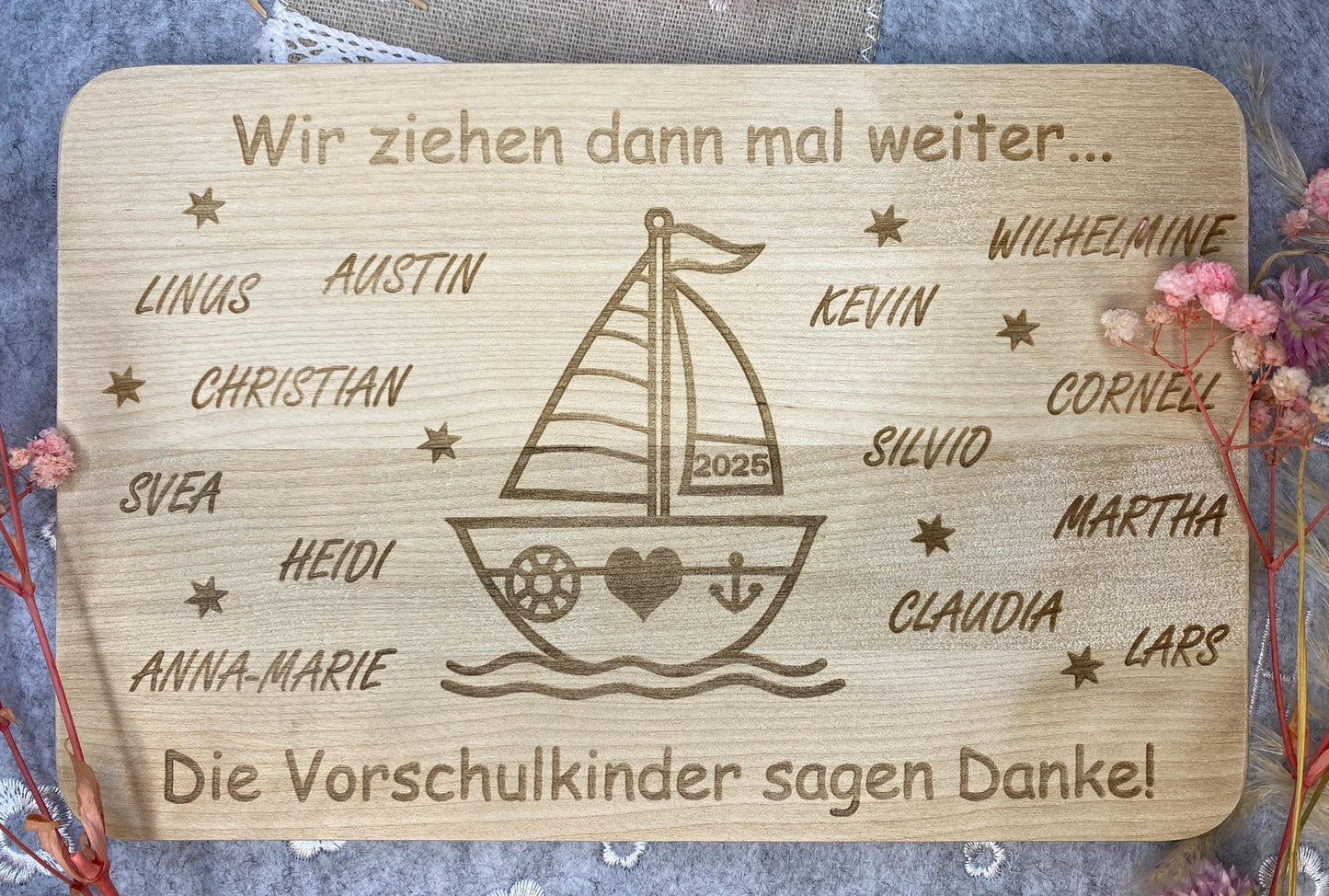 Frühstücksbrett Abschied Grundschule, Schneidebrett Vorschulkinder, Holzbrett Dankeschön Klassenlehrer, Danke Kindergarten, Geschenk Hort