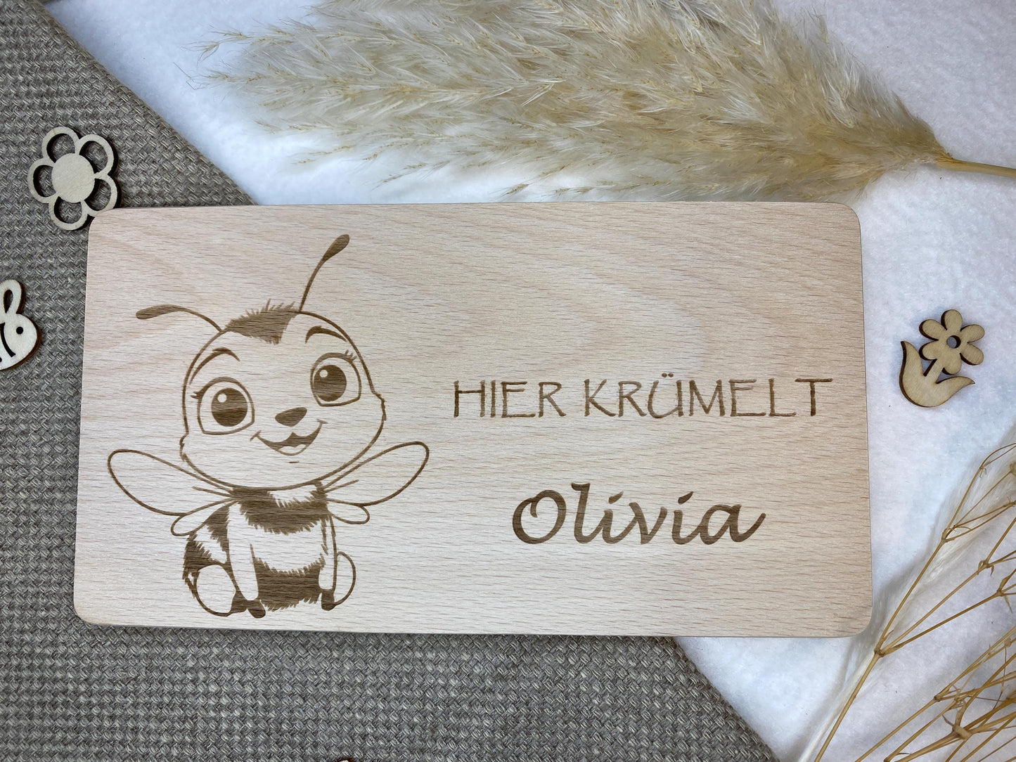Holzbrettchen für Kinder mit Gravur, Frühstücksbrettchen mit Namen, Holzbrett Geschenk Kinder, personalisiertes Brettchen, Schneidebrettchen