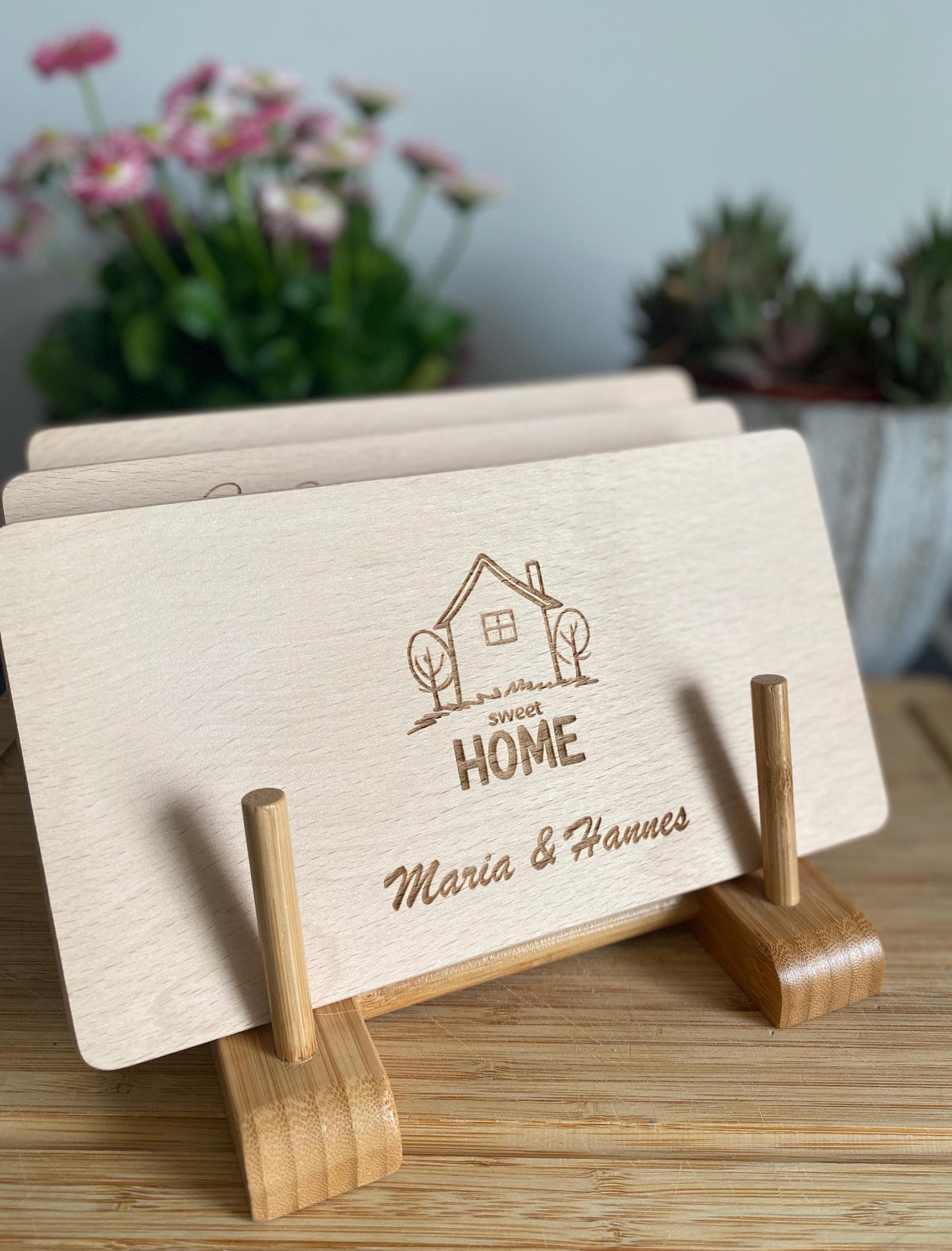 Holz-Schneidebrett erste Wohnung, Einzugsgeschenk, Schneidebrettchen zum Umzug, Sweet Home Gravur