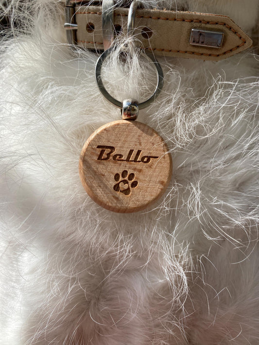 Namensanhänger Hundehalsband, Hundemarke Holz Namen Telefonnummer, Sicherheitsanhänger Hundehalsband, Halsband Hund, Halsbandanhänger