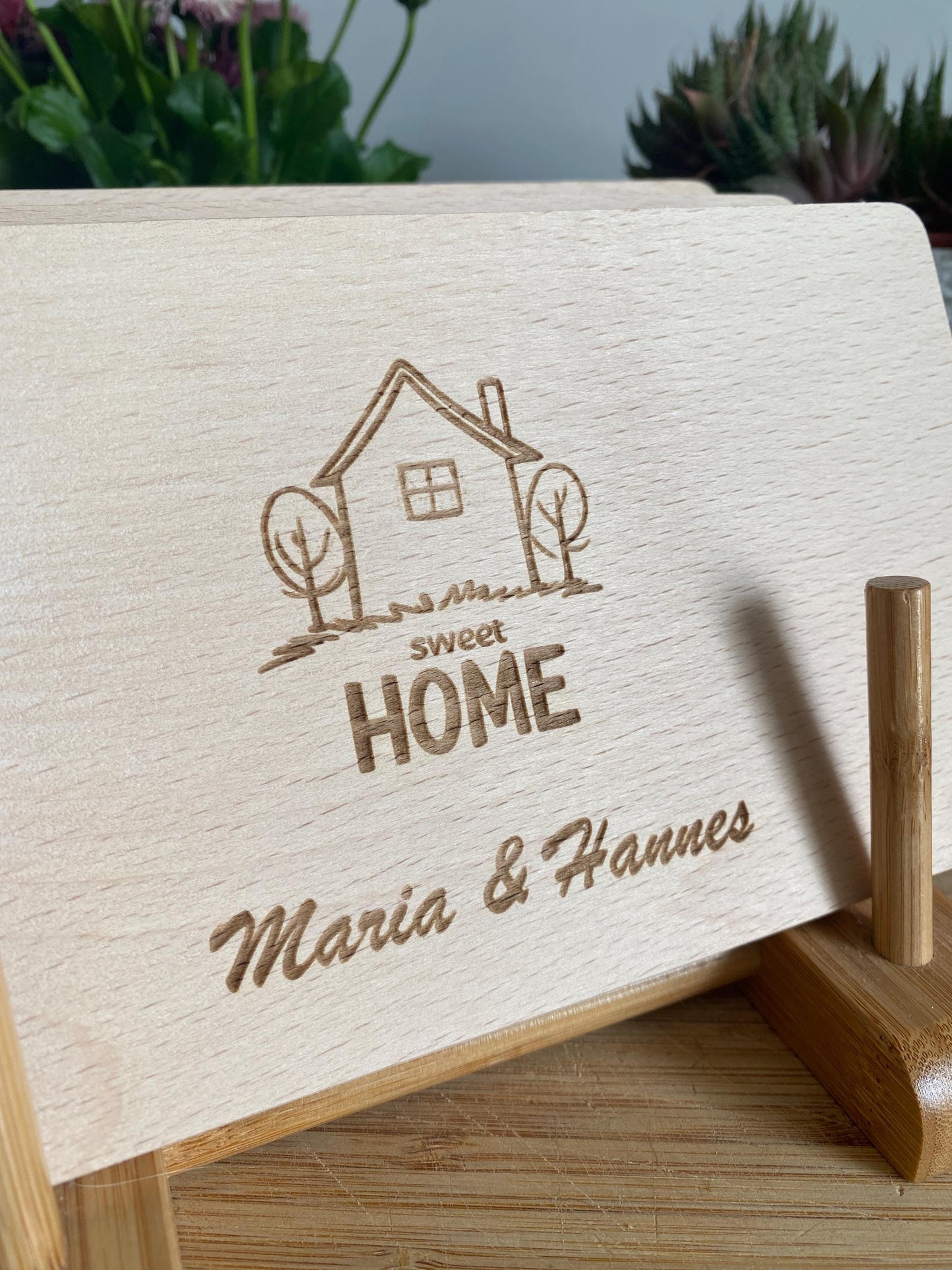 Holz-Schneidebrett erste Wohnung, Einzugsgeschenk, Schneidebrettchen zum Umzug, Sweet Home Gravur